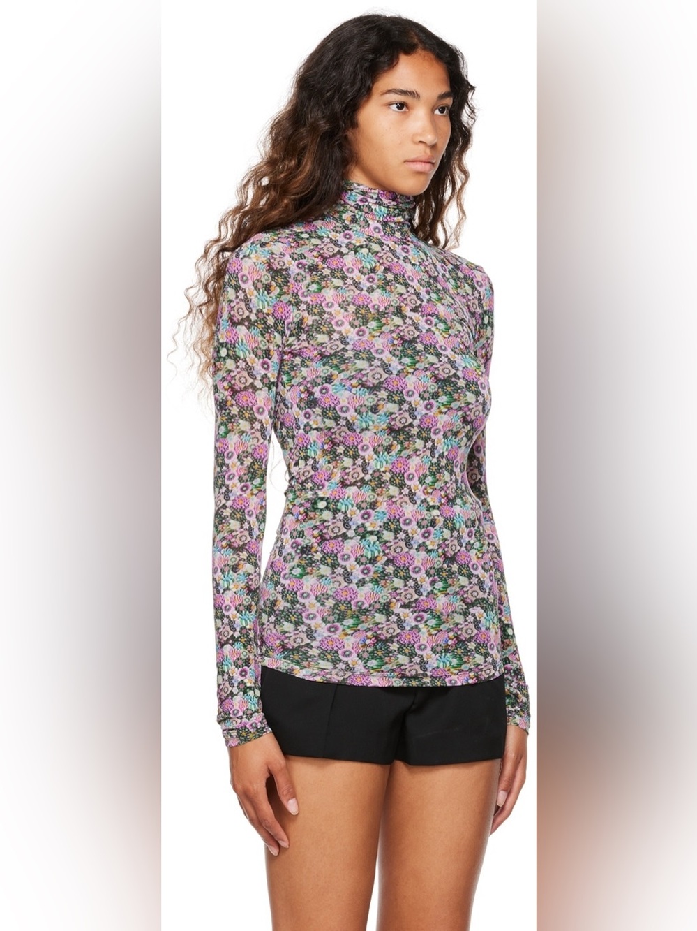 Isabel Marant Pink Joyela Turtleneck floral top
